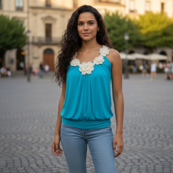 Rue21 Teal Racerback Tank - Picture 1 of 11